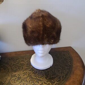 Pot Pout Russian Mink Hat Beautiful Fur Hat VTG Rot Front Sz 57 USSR Russia